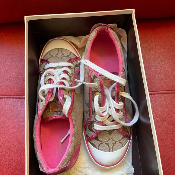 Coach Shoes - Coach Pink and White Sneakers